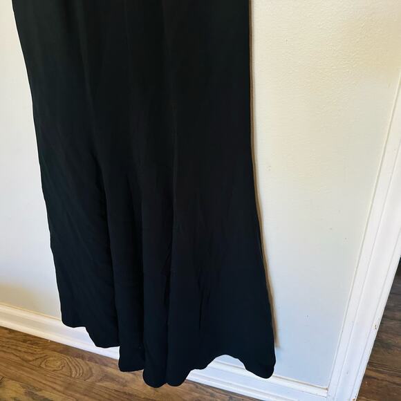 THEIA Women's Black Matte Mesh Cut Out Back Fitted Gown Maxi Dress Size 4 - Picture 10 of 16